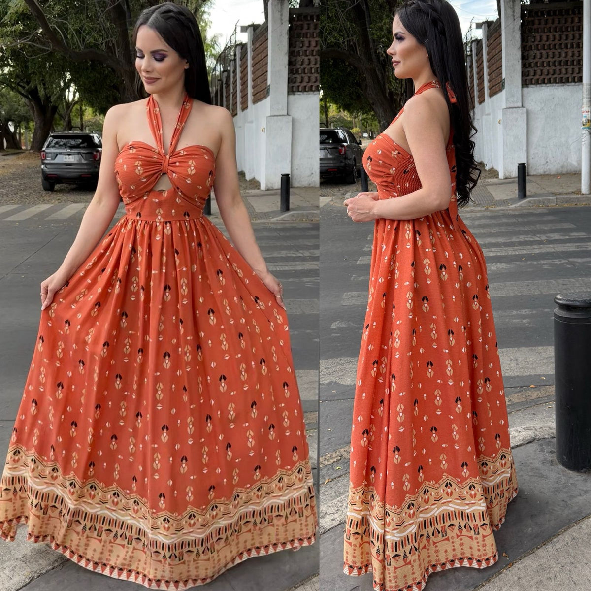 Vestido Naranja Vaporoso