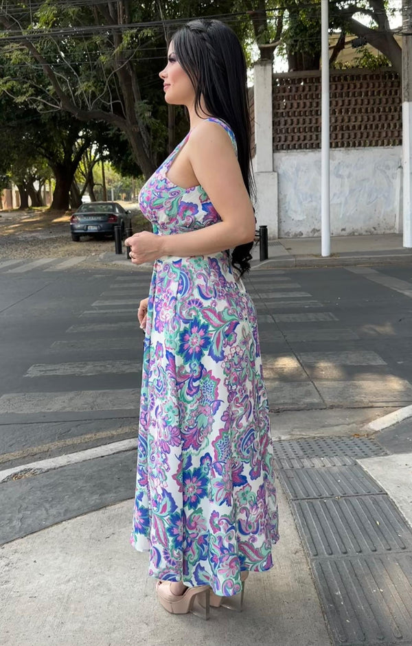 Lila flor verde