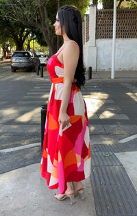 Rojo Estampado Rosa
