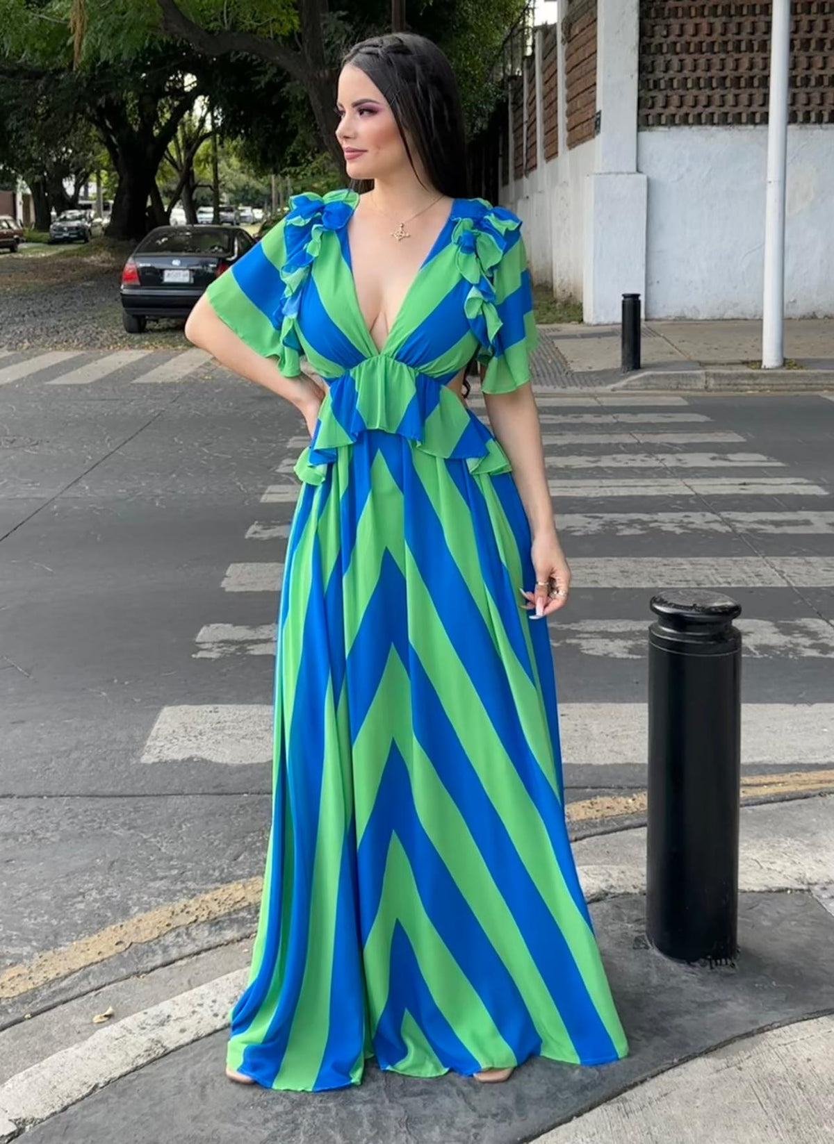 Verde Azul Rayado