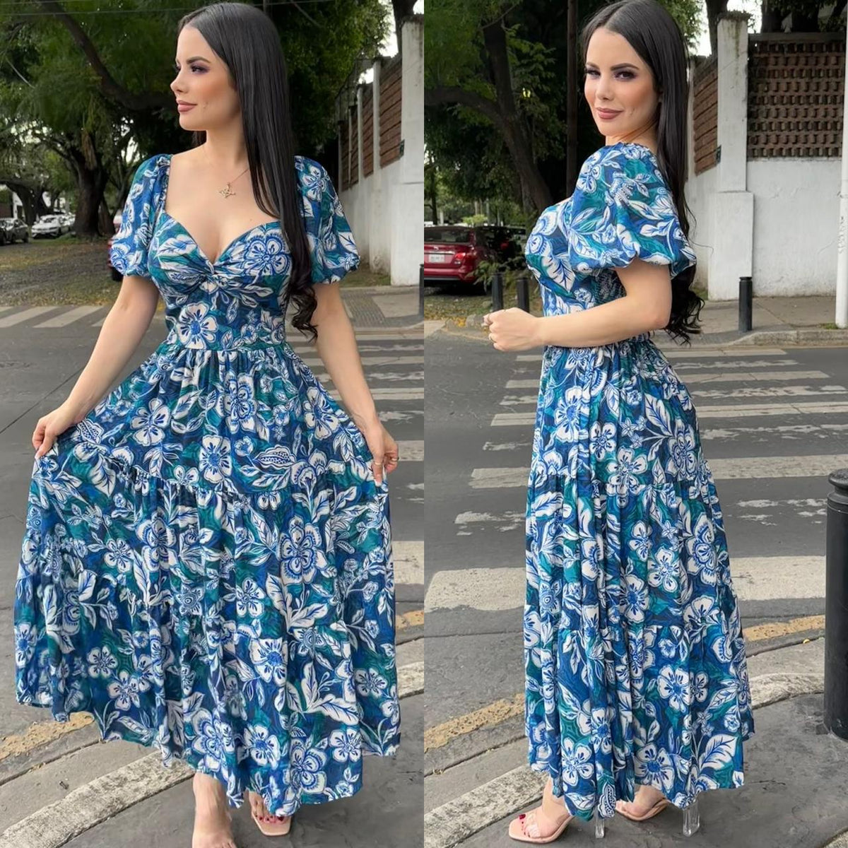Azul c/b Floral