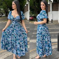 Azul c/b Floral