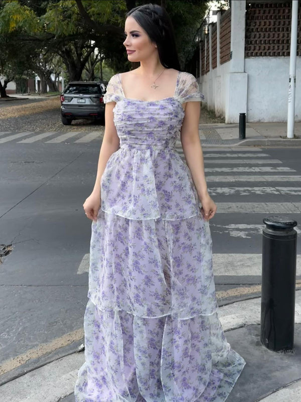 Vestido Flores Lila