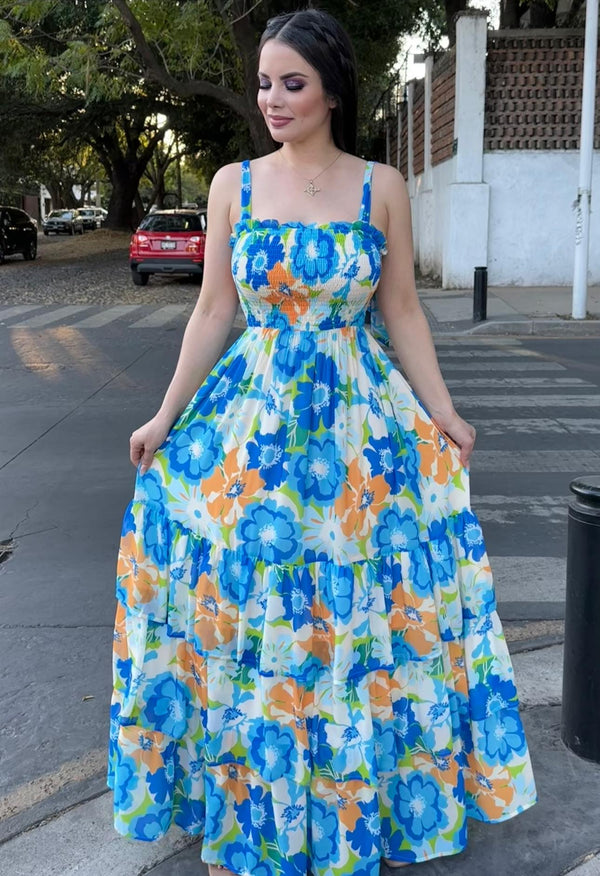 Vestido Floral Azul