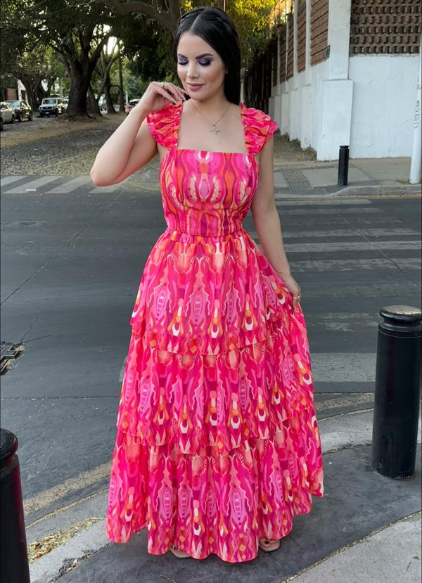 Set Falda Rosa Print