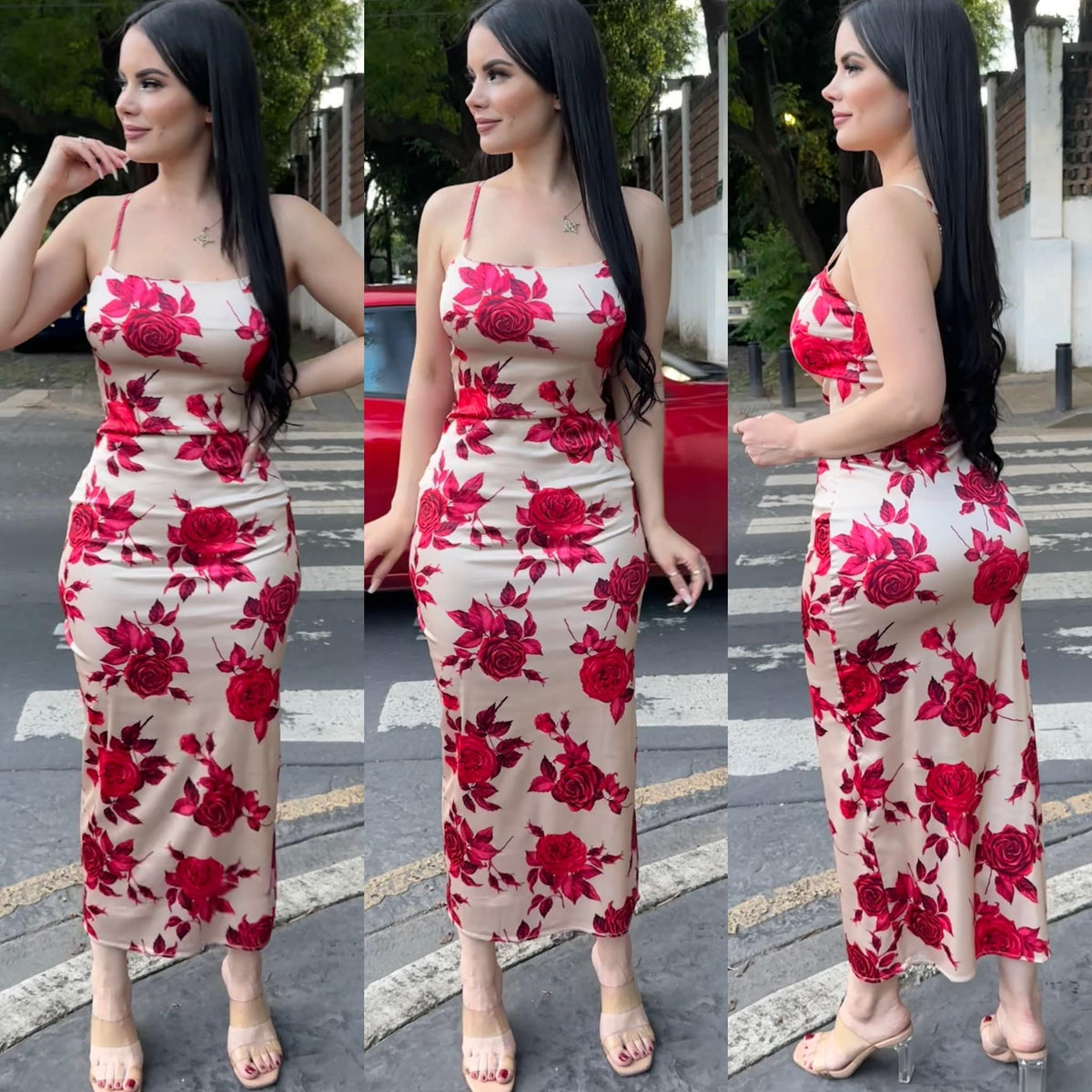 Satin Flor Roja