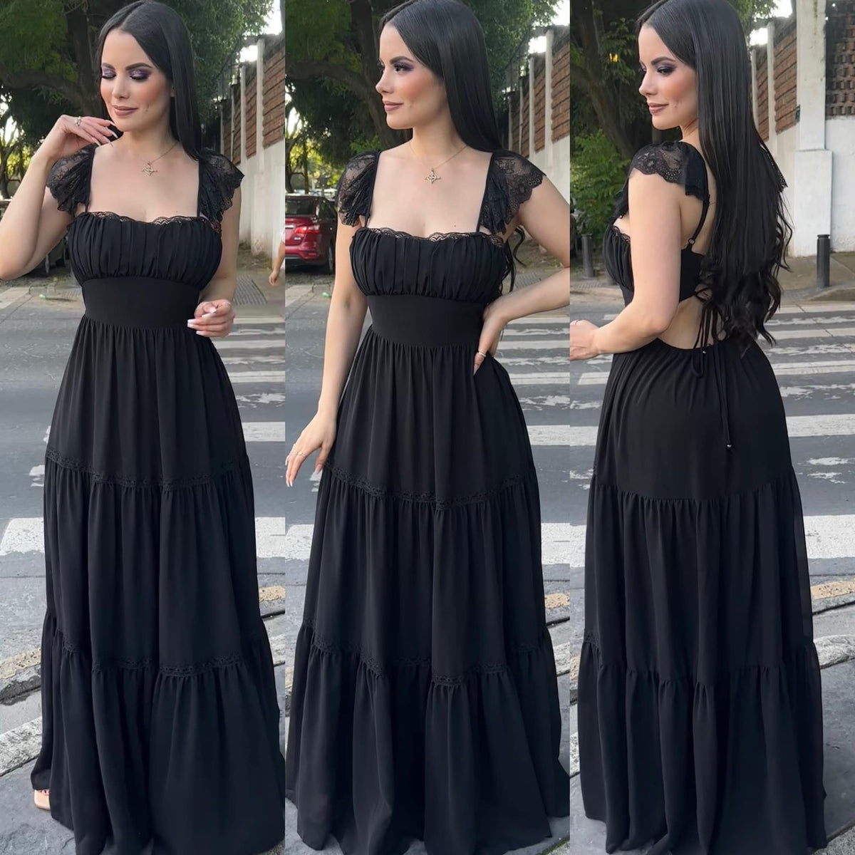 Vestido Amarre Espalda Negro