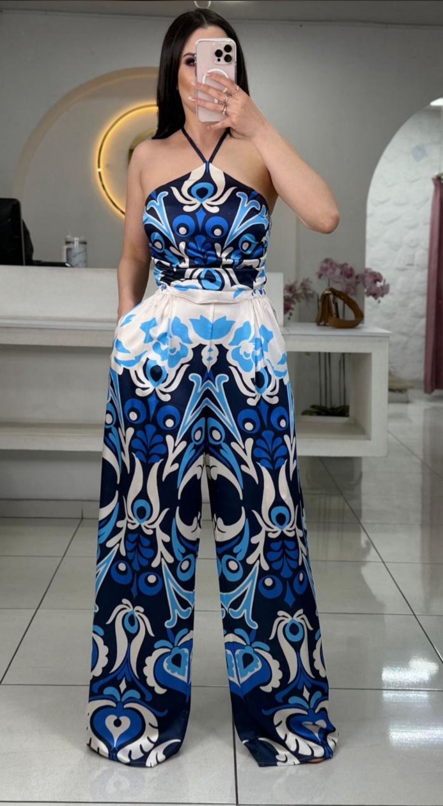 Set Azul Halter
