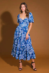 Azul c/b Floral