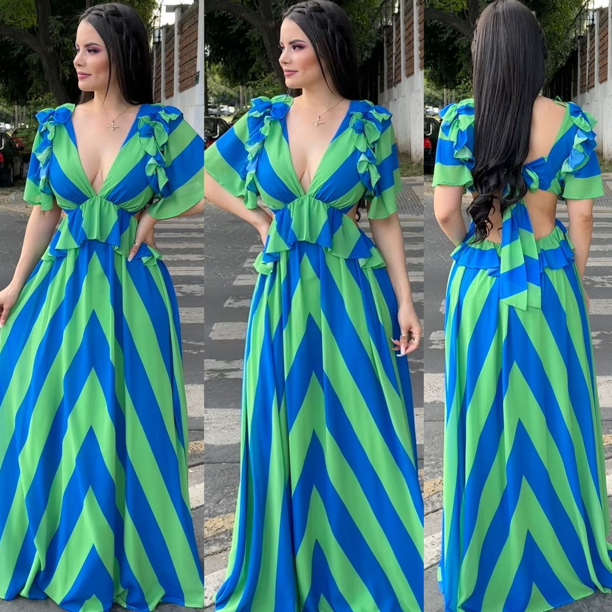 Verde Azul Rayado
