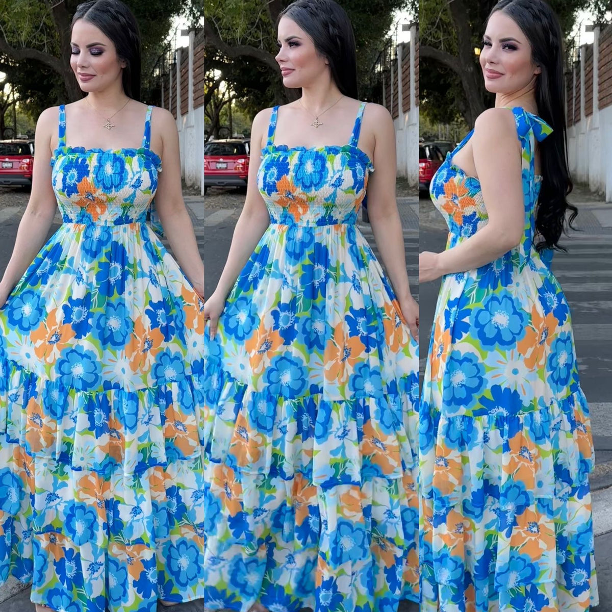 Vestido Floral Azul