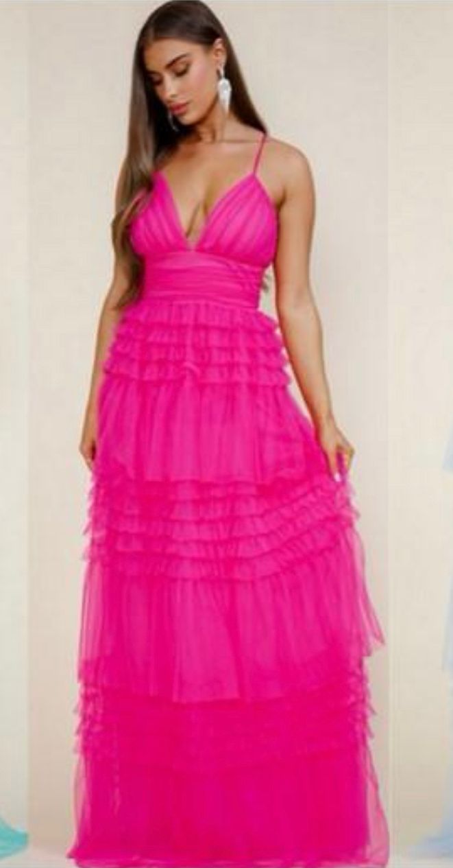 Vestido Tul Rosa Mexicano