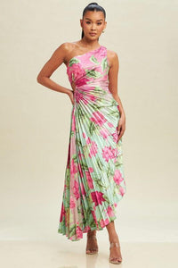 Vestido al Hombro Flores