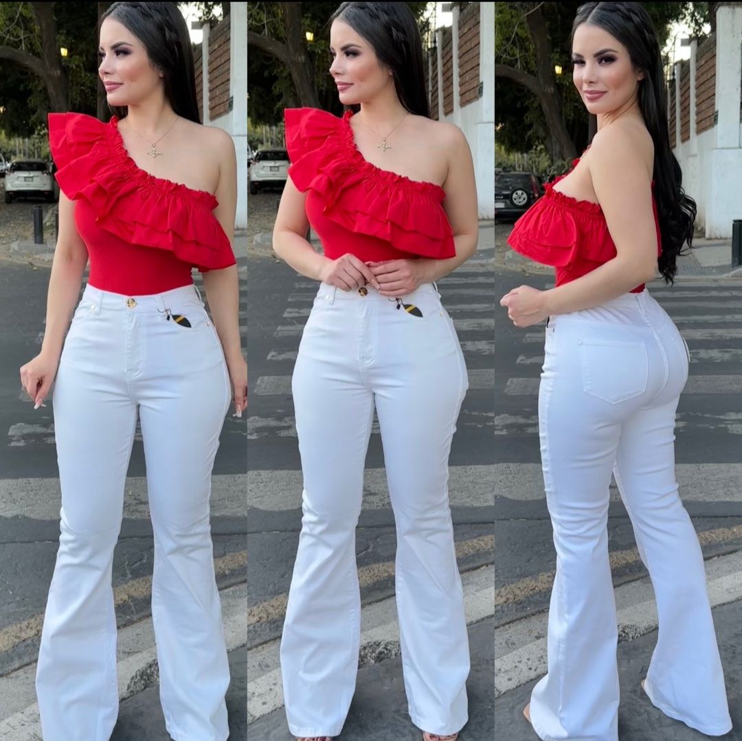 Pantalon Blanco Acampanado