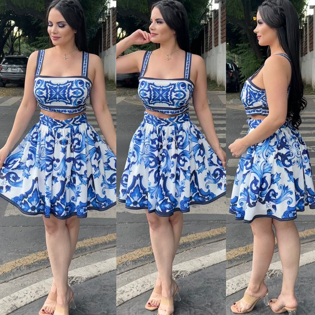 Set Azul Falda