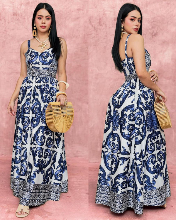 Vestido Estampado Porcelana