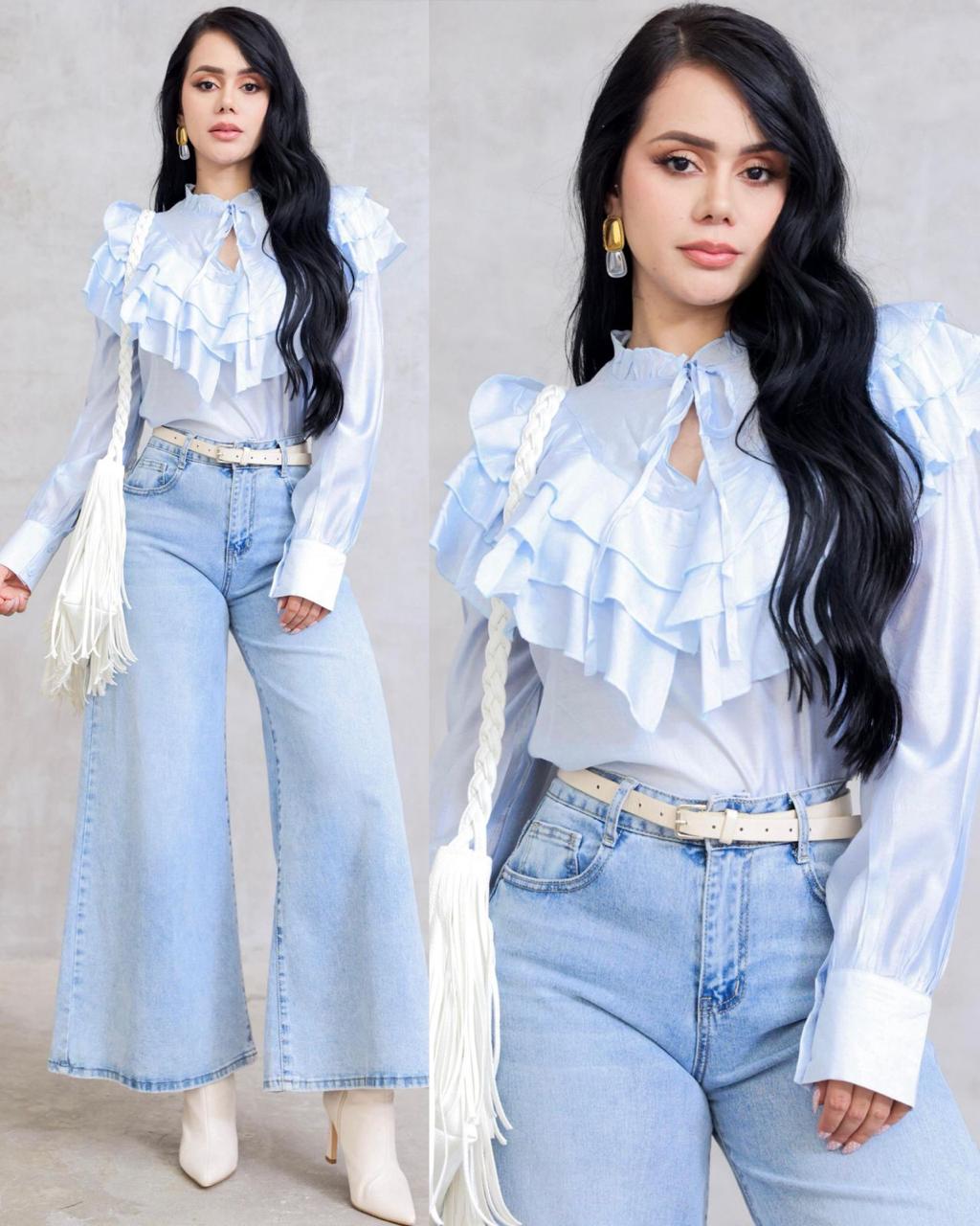 Blusa Azul Olanes