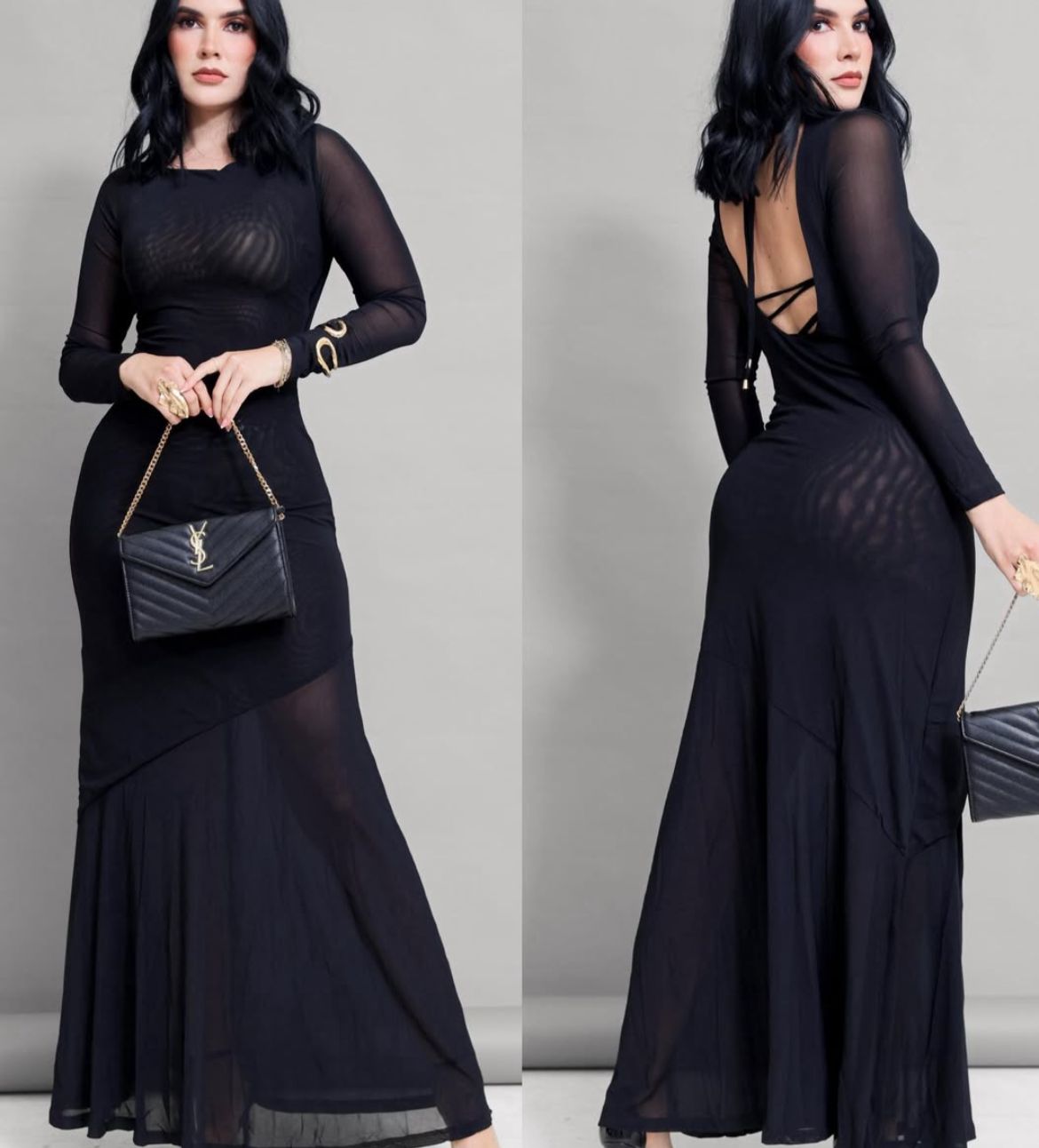 Vestido Mech manga larga