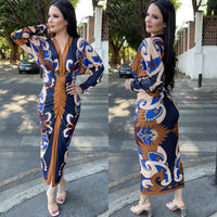 Vestido Azul/Cafe Fruncido