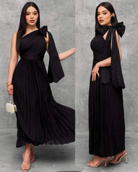 Vestido un hombro moño